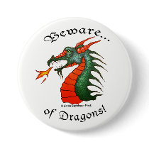 Beware Dragons button by Linda_MN Beware Dragons button