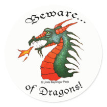 Beware Dragons sticker by Linda_MN Beware Dragons sticker
