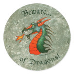 Beware Dragons Stone stickers