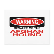 Beware Of Afghan Hound postcards