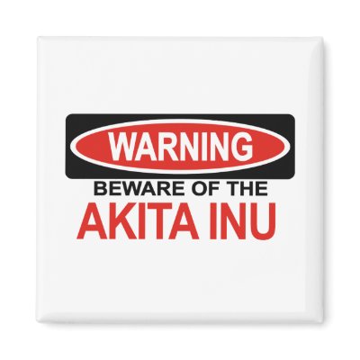 Beware Of Akita Inu Fridge Magnets by Bewareofdogs