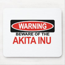 Beware Of Akita Inu Mouse Pad