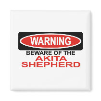 Beware Of Akita Shepherd magnets