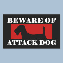 Beware of Attack Dog - Airedale Terrier stickers