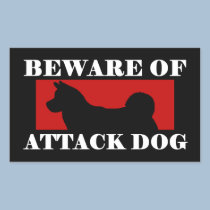 Beware of Attack Dog - Akita stickers