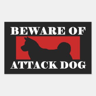 Beware of Attack Dog - Akita Sticker