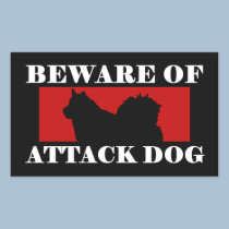 Beware of Attack Dog - Alaskan Malamute stickers