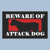Beware of Attack Dog - American Bulldog stickers