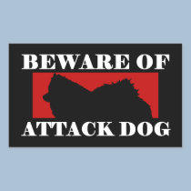 Beware of Attack Dog - American Eskimo Dog stickers