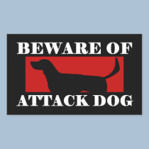 Beware of Attack Dog - American Foxhound stickers