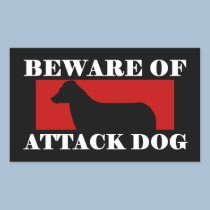 Beware of Attack Dog - Australian Shepherd stickers