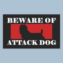 Beware of Attack Dog - Australian Terrier stickers
