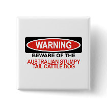 Beware Of Australian Stumpy Tail Cattle Dog buttons