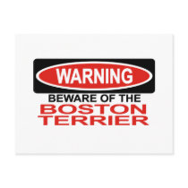 Beware Of Boston Terrier Postcards