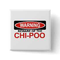 Beware Of Chi-Poo Pinback Buttons