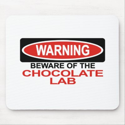 Beware Of Chocolate Lab Mouse Mats by Bewareofdogs