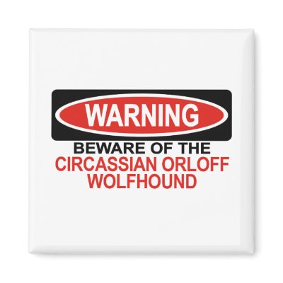 Beware Of Circassian Orloff Wolfhound Magnets by Bewareofdogs