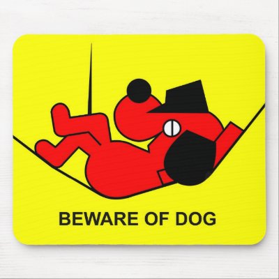 Beware of Dog Mouse Mat by lonvig