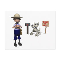 Beware Of Dog Post Card
