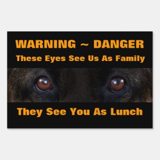 Beware of Dog WARNING Lawn Sign