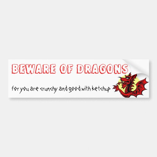 Beware Of Dragons Bumper Sticker 