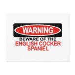 Beware Of English Cocker Spaniel Postcard