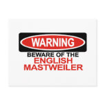 Beware Of English Mastweiler Post Card