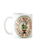 basic_mug - This Christmas graphic features Santa Claus holding a Christmas tree, with the funny caption, Beware Of Fat Men Bearing Gifts.: Sizes  Available colors: white