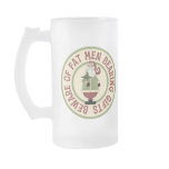 glass_mug - This Christmas graphic features Santa Claus holding a Christmas tree, with the funny caption, Beware Of Fat Men Bearing Gifts.: Sizes  Available colors: frosted