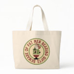 jumbotote - This Christmas graphic features Santa Claus holding a Christmas tree, with the funny caption, Beware Of Fat Men Bearing Gifts.: Sizes  Available colors: natural