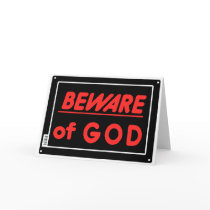 Beware of God Parody Yard Sign Cards