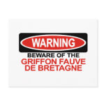 Beware Of Griffon Fauve De Bretagne Postcard