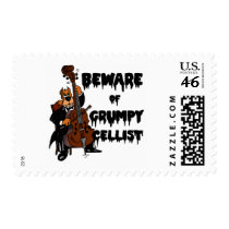 Beware of Grumpy Cellist Postage Stamps