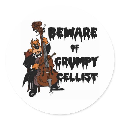 Beware of Grumpy Cellist Sticker by evisionarts