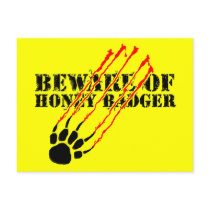 Beware of honey badger post cards