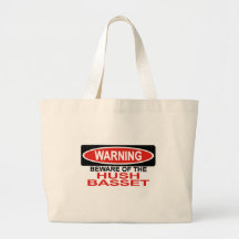 Beware Of Hush Basset Canvas Bags