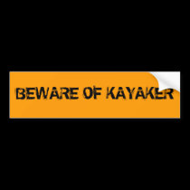 BEWARE OF KAYAKER Sticker bumper stickers