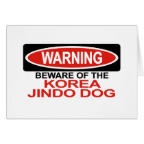Beware Of Korea Jindo Dog Cards