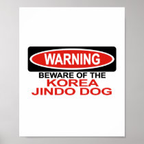 Beware Of Korea Jindo Dog Print