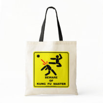 Beware of kung fu master canvas bag