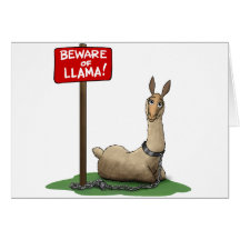 Beware of LLama! Greeting Cards