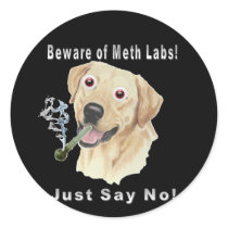 Beware of Meth Labs!  Just Say No! Stickers