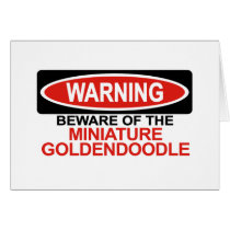 Beware Of Miniature Goldendoodle Greeting Card
