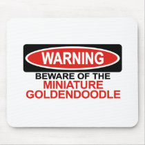 Beware Of Miniature Goldendoodle Mouse Mat