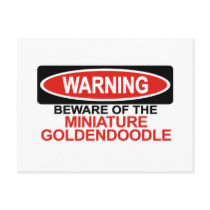 Beware Of Miniature Goldendoodle Post Card