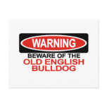 Beware Of Old English Bulldog Post Card