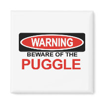 Beware Of Puggle Refrigerator Magnets