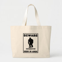 Beware of Sasquatch Poster Canvas Bag