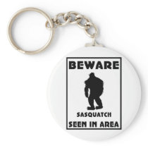 Beware of Sasquatch Poster Key Chain