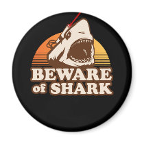 Beware of Sharks with Frickin' Laser Beams Refrigerator Magnets
